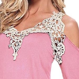 baby pink off shoulder blouse